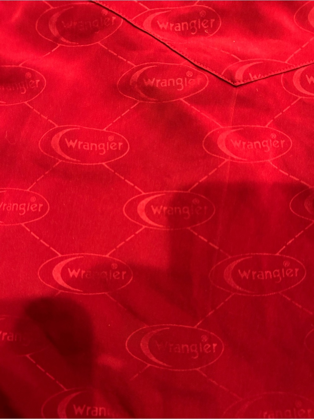 Vintage‎ Wrangler Pearl Snap Western Shirt Mens XL Red Monogram Jacquard Cowboy - Picture 8 of 8